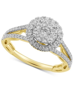 image of Diamond Halo Cluster Ring (5/8 ct. t.w.) in 14k Gold