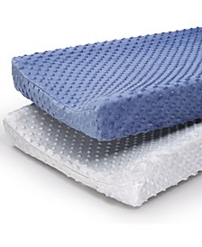 2 Pack Minky Dot Solid Changing Pad Covers