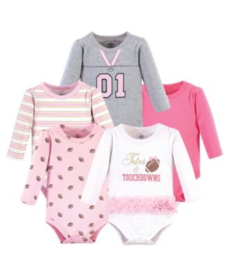 Little Treasure Baby Girls Treasure 5Pk Long Sleeve Bodysuits - Tutus touchdowns 31$
