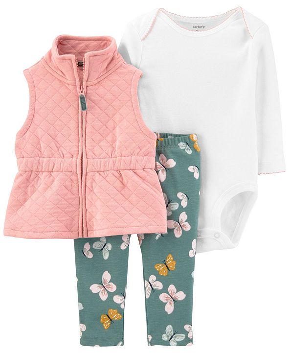 Carter's Baby Girl 3Piece Little Vest Set & Reviews Sets & Outfits