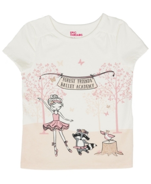 image of Epic Threads Little Girls Short Sleeve Dancing Woods Graphic Mix and Match Tee