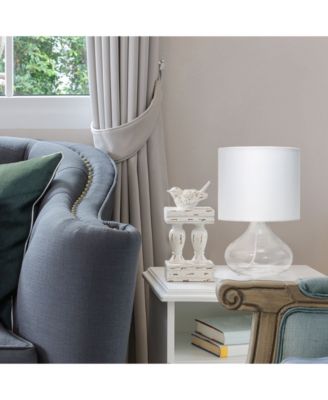 Glass Raindrop Table Lamp with Fabric Shade