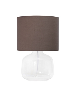Simple Designs Glass Table Lamp with Fabric Shade
