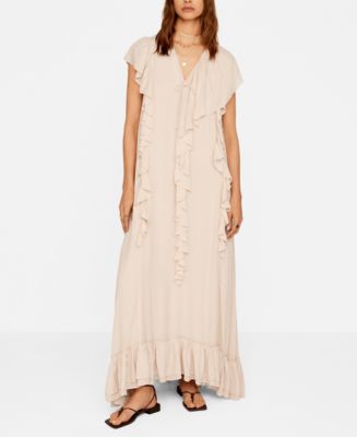 mango ruffle flowy dress Katarina Satin Ruffle Hem Maxi Dress Mango