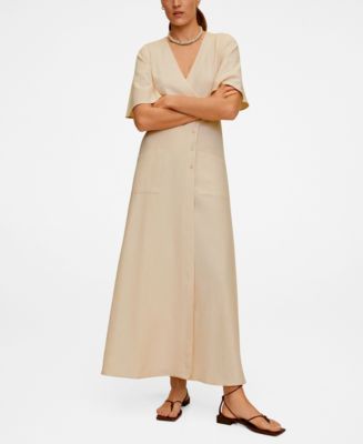 Buttoned Wrap Dress