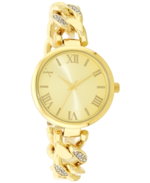 image of Charter Club Women-s Gold-Tone Crystal-Accent Chain Bracelet Watch 38mm, Created for Macy-s