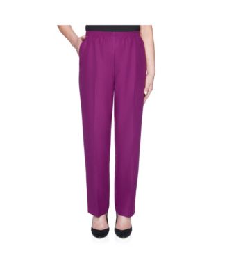 Alfred Dunner Women's Classic Textured Proportioned Medium Pant ...