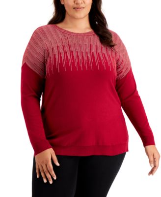 women's plus size red sweater