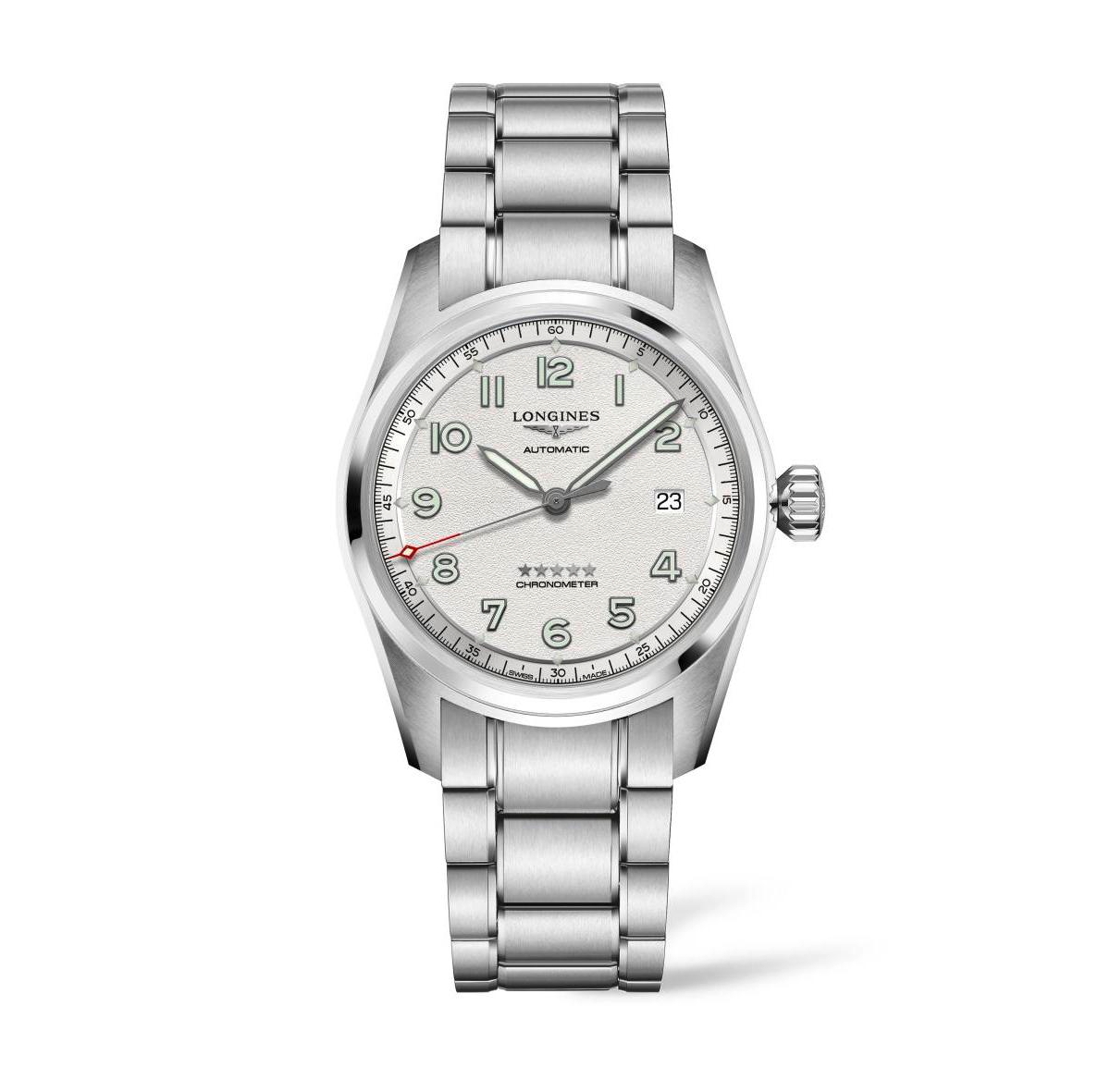 Shop Longines Men's Automatic Spirit Stainless Steel Chronometer Bracelet Watch 40mm In Silver