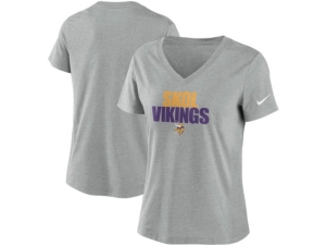 Nike Minnesota Vikings Women's Local Tri-Blend V-neck T-Shirt