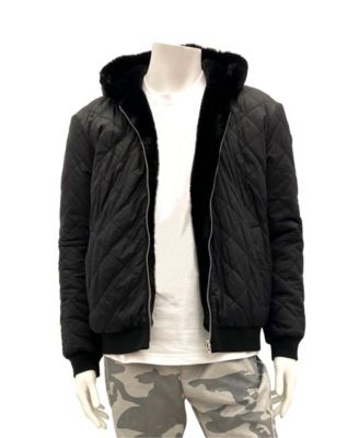 sean john men's long hooded bomber jacket