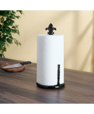 Home Basics - Cast Iron Fleur De Lis Paper Towel Holder