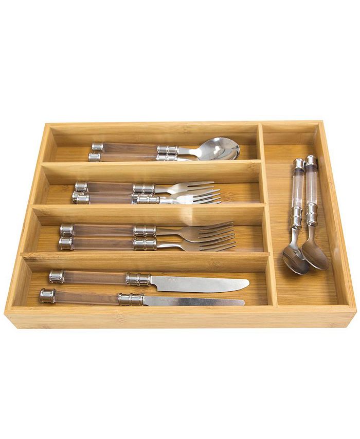 Home Basics Bamboo Cutlery Tray Macy's