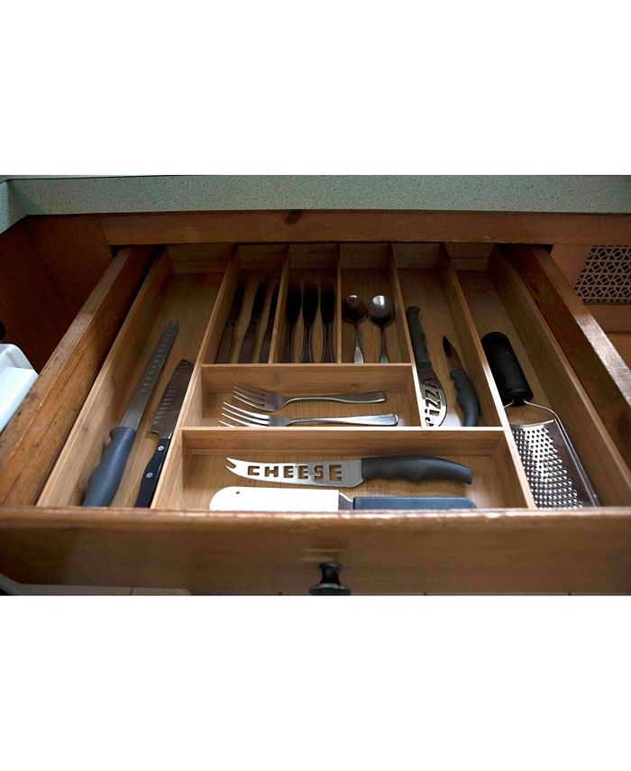 Home Basics Bamboo Expandable Cutlery Tray Macy's
