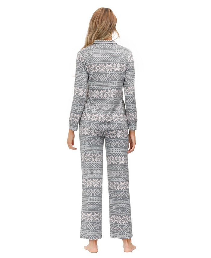 Beautyrest Echo Women's Ribbon Folded Notch 2 Piece Pajama Set - Macy's