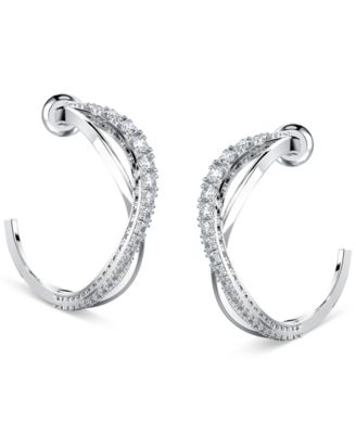 Swarovski Matrix heart-hoop earrings - Silver