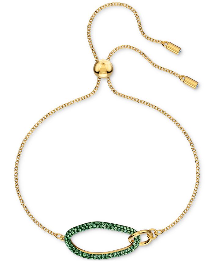 Swarovski GoldTone Pavé Oval Slider Bracelet Macy's