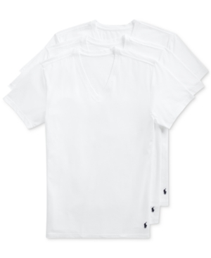 Polo Ralph Lauren Men's 3-Pk Slim-Fit Stretch V-Neck Undershirts