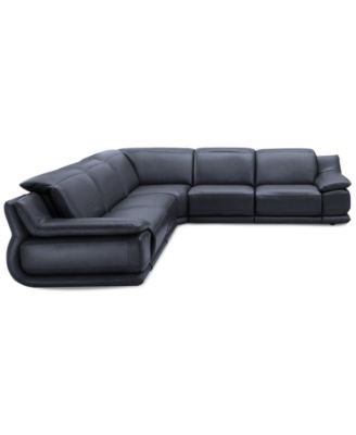 Daisley 5-Pc. Leather "L" Shaped Sectional Sofa with 3 Power Recliners 