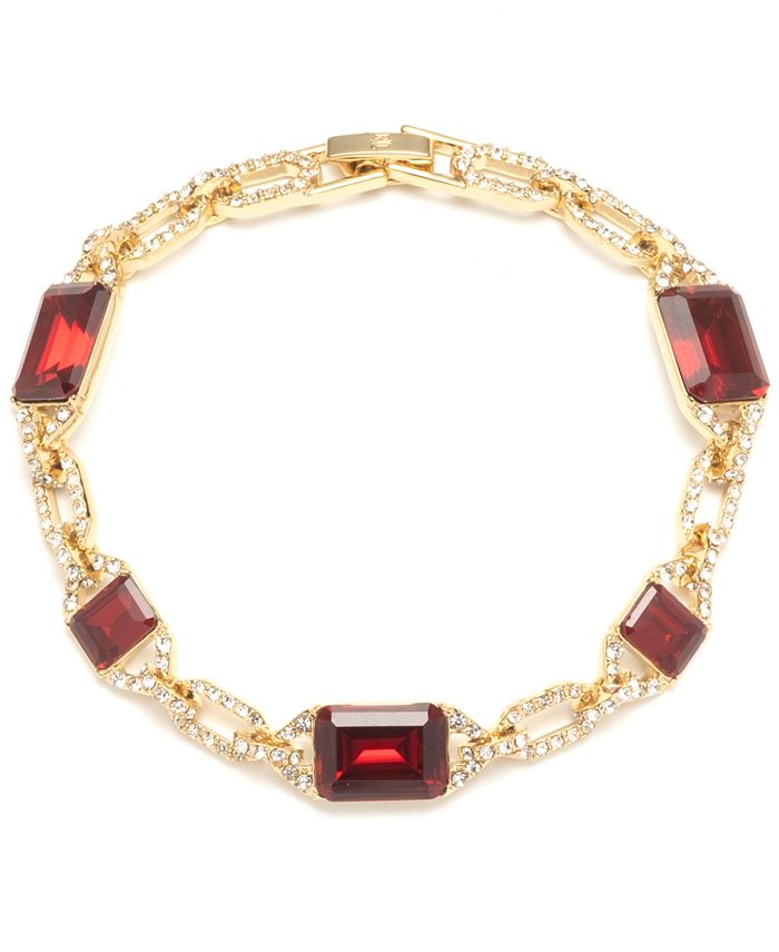 Lauren Ralph Lauren Gold Tone Pav Stone Flex Bracelet Macy s