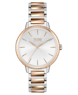 image of Boss Women-s Signature Two-Tone Stainless Steel Bracelet Watch 34mm