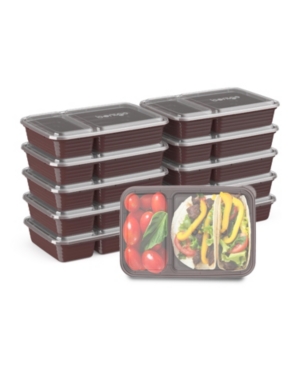 Bentgo Food Prep 2-compartment Food Storage Containers, Pack Of 10 In Burgundy