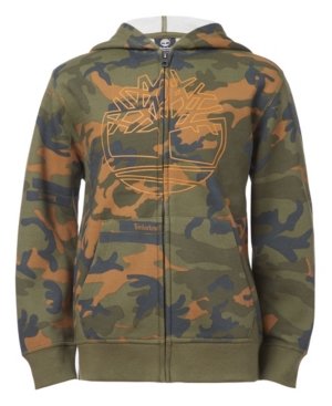 image of Timberland Big Boys Camo Zip Hoodie