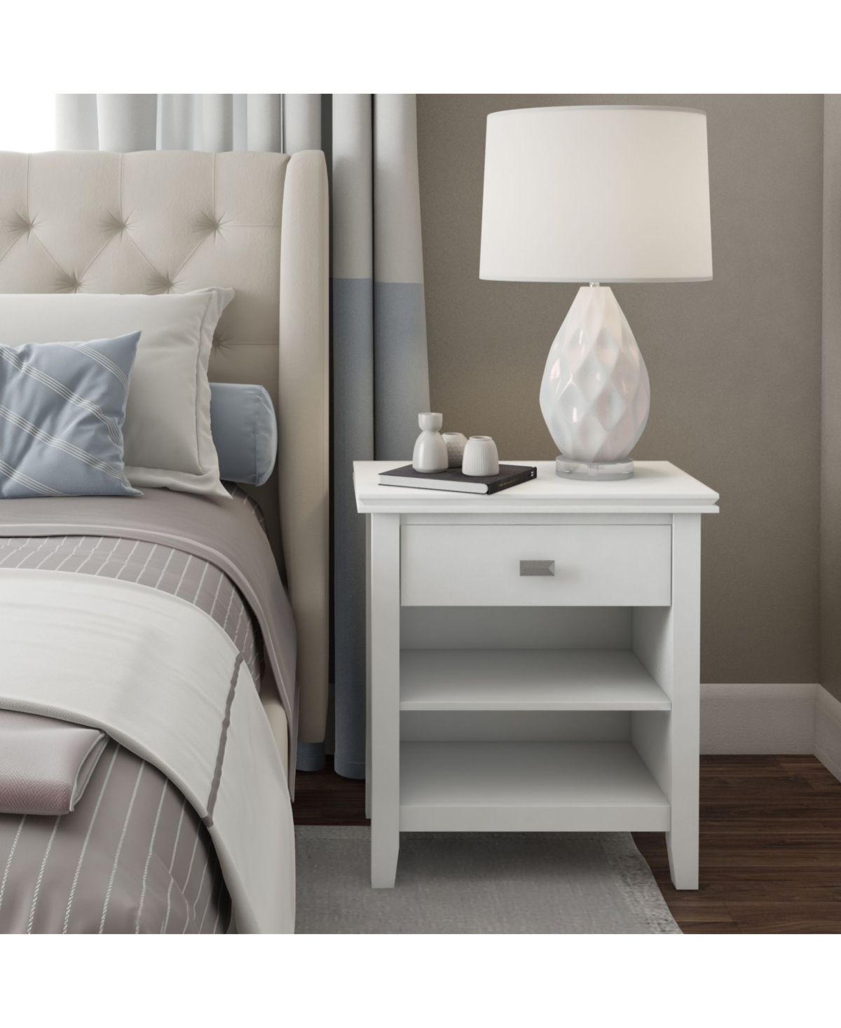 Simpli Home Artisan Solid Wood Bedside Table