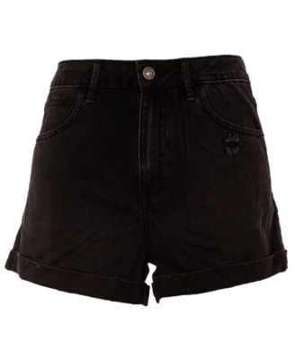 black jean shorts