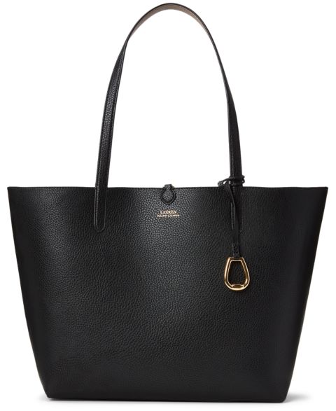 Женская сумка Lauren Ralph Lauren Faux-Leather Large Reversible, цвет: Чёрный / Серо-коричневый