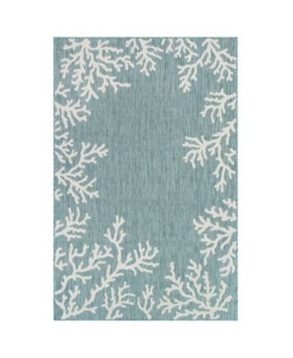 Carmel Coral Border 6'6" x 9'4" Outdoor Area Rug