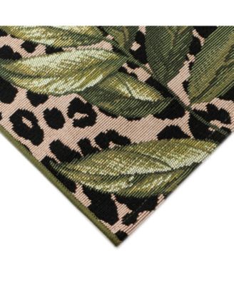 Marina Safari Green 4'10" x 7'6" Outdoor Area Rug