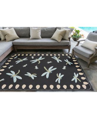 Frontporch Dragonfly Black and Gray 3'6" x 5'6" Outdoor Area Rug