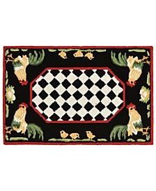 Liora Manne Frontporch Rooster Black and Gray 2' x 3' Area Rug