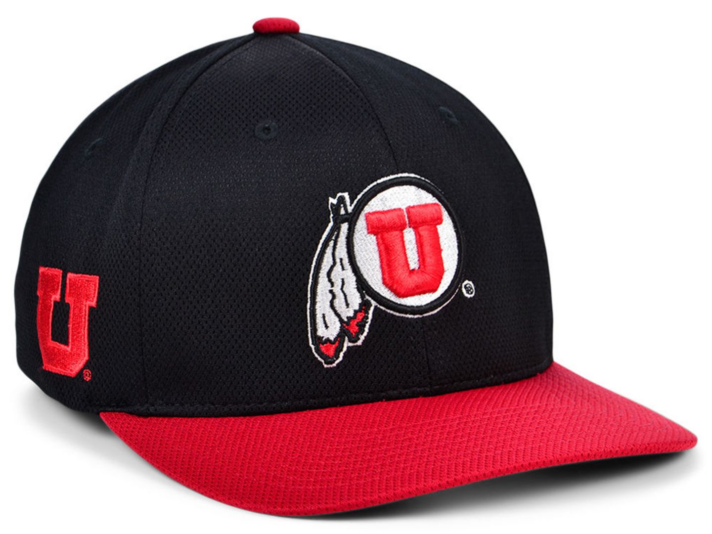Мужская кепка Top of the World Black Utah Utes Reflex Fitted Hat — фото 2