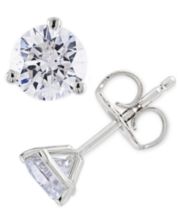 Brilliance Fine Jewelry 0.25 Carat T.W. Diamond Stud Earring in 14K White  Gold, (I-J, I2-I3) 