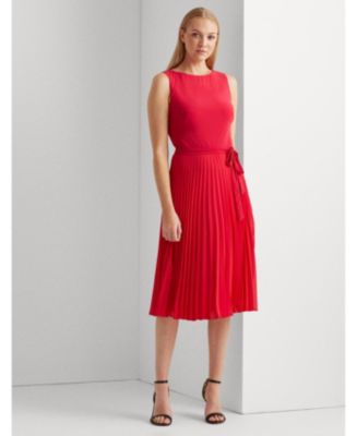 Lauren Ralph Lauren Pleated Georgette Dress & Reviews - Dresses - Women -  Macy's