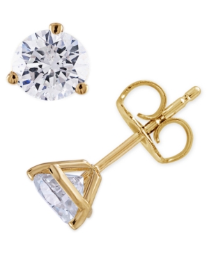 image of Certified Diamond (3/4 ct. t.w.) Stud Earrings in 14K White or Yellow Gold