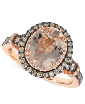 image of Le Vian Peach Morganite (1-3/4 ct. t.w.) & Diamond (3/4 ct. t.w.) Ring in 14k Rose Gold