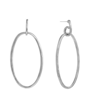image of The Sak Silver-Tone Oval Drop Earrings