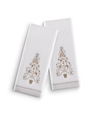 Martha Stewart Collection - Holiday Tree 2-Pc. 11" x 18" Fingertip Towel Set