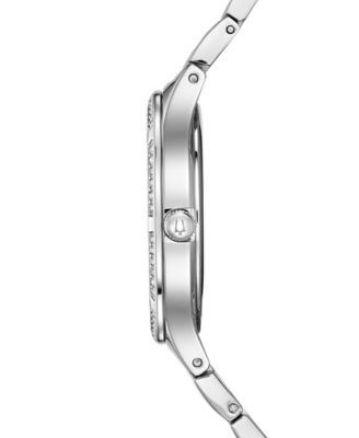 Bulova Women's Stainless Steel Bracelet Watch 34mm - Macy's