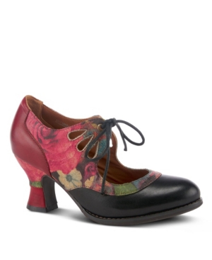 image of L-Artiste Women-s Kallandra Victorian Style Lace-Up Heels Women-s Shoes