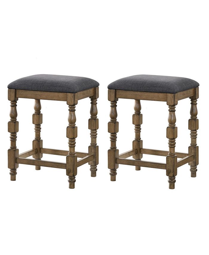 Furniture of America Elmsford Padded Counter Stools (Set of 2) Macy's