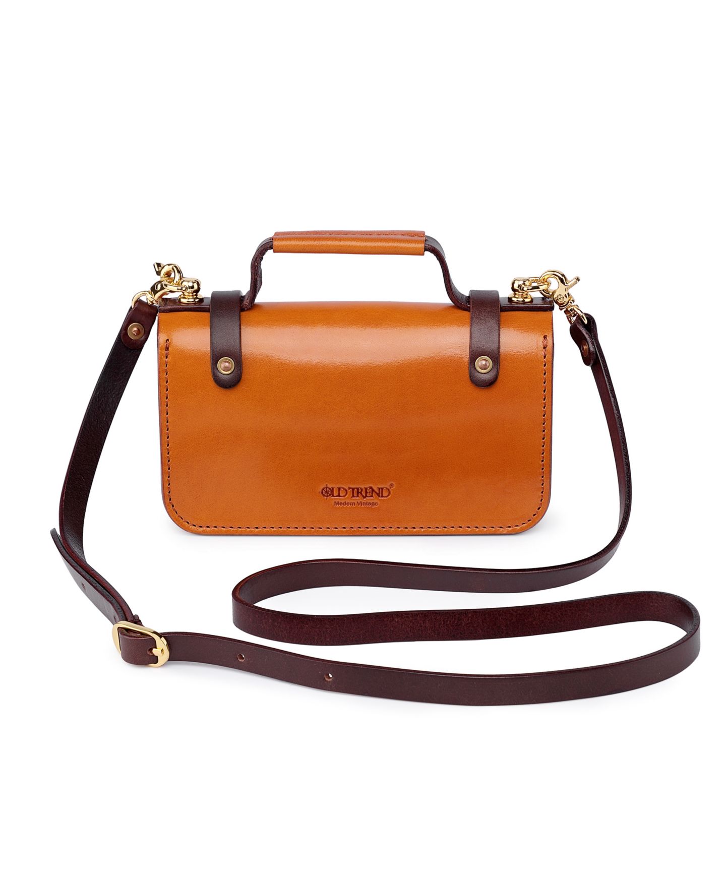 Женская сумка OLD TREND Genuine Leather Snapper Crossbody, цвет: Верблюжий — фото 5