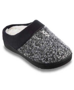 image of Isotoner Signature Women-s Heathered Knit Jessie Hoodback Slippers