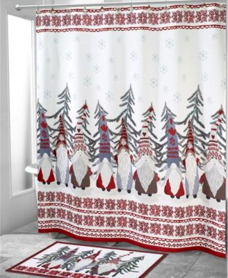 Christmas Gnomes Holiday Printed Shower Curtain, 72" x 72"