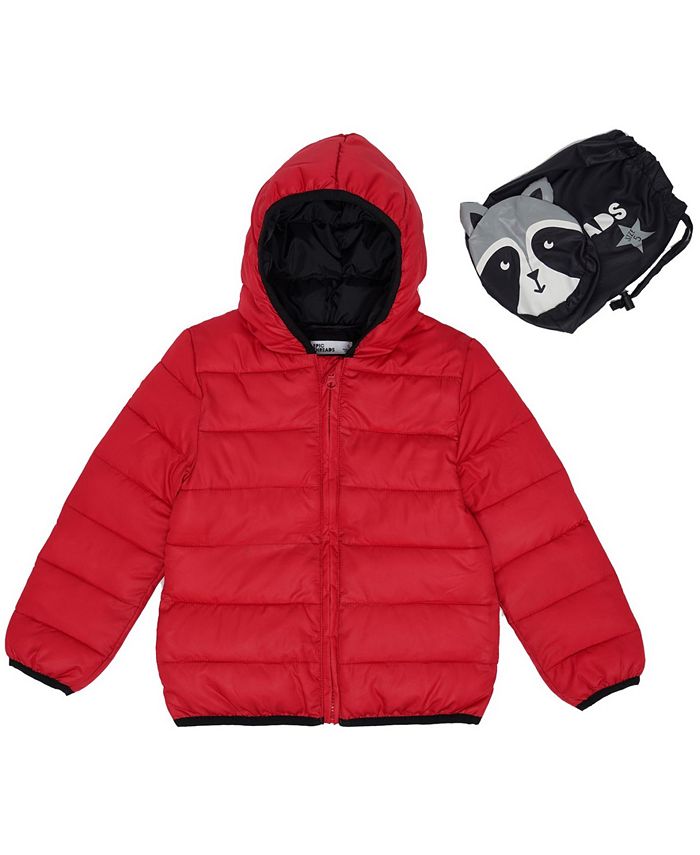 Epic Threads Little Boys Solid Hooded Full Zip Packable Jacket with
