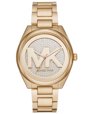 Michael Kors Women's Janelle Gold-Tone Stainless Steel Bracelet Watch ...