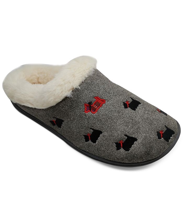 Charter Club Scottie Dog Faux-Fur Slippers, Created for Macy's - Macy's